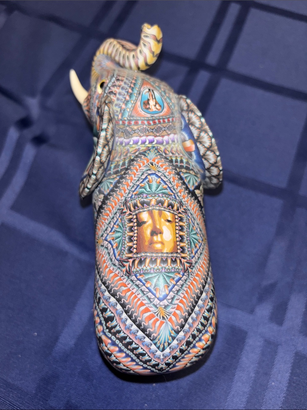 Handcrafted Multicolor Elephant Sculpture - Decorative Home Art - Picture 5 of 8